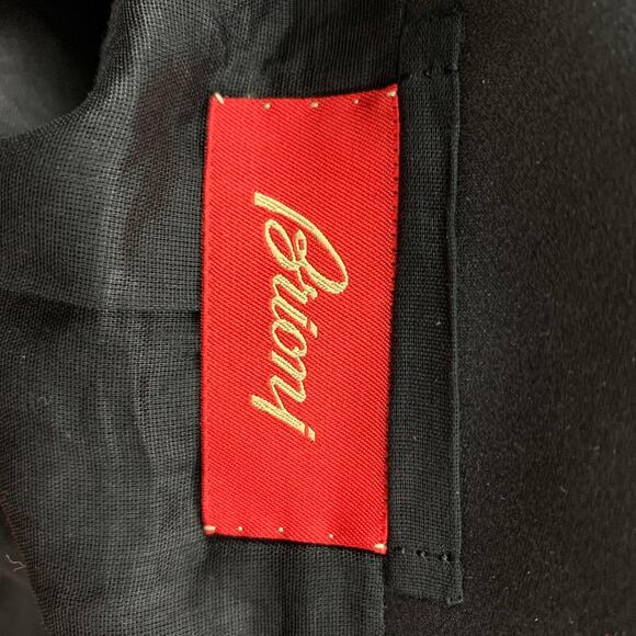 BRIONI Size 10 Black Wool Notch Lapel Cropped Jacket Blazer - Picture 6 of 6